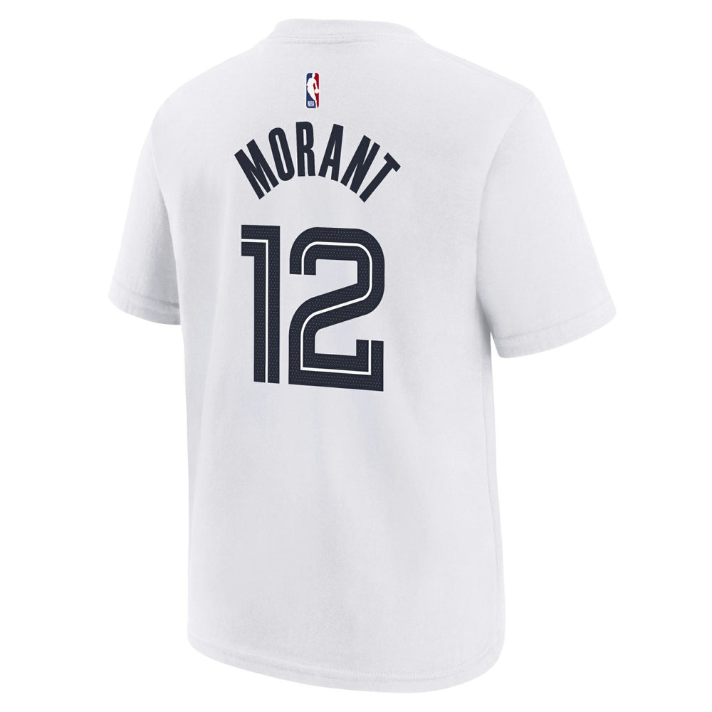Nike - Ja Morant Memphis Grizzlies Youth 2025/26 City Edition Name & Number T-Shirt - White