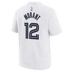 Nike - Ja Morant Memphis Grizzlies Youth 2025/26 City Edition Name & Number T-Shirt - White