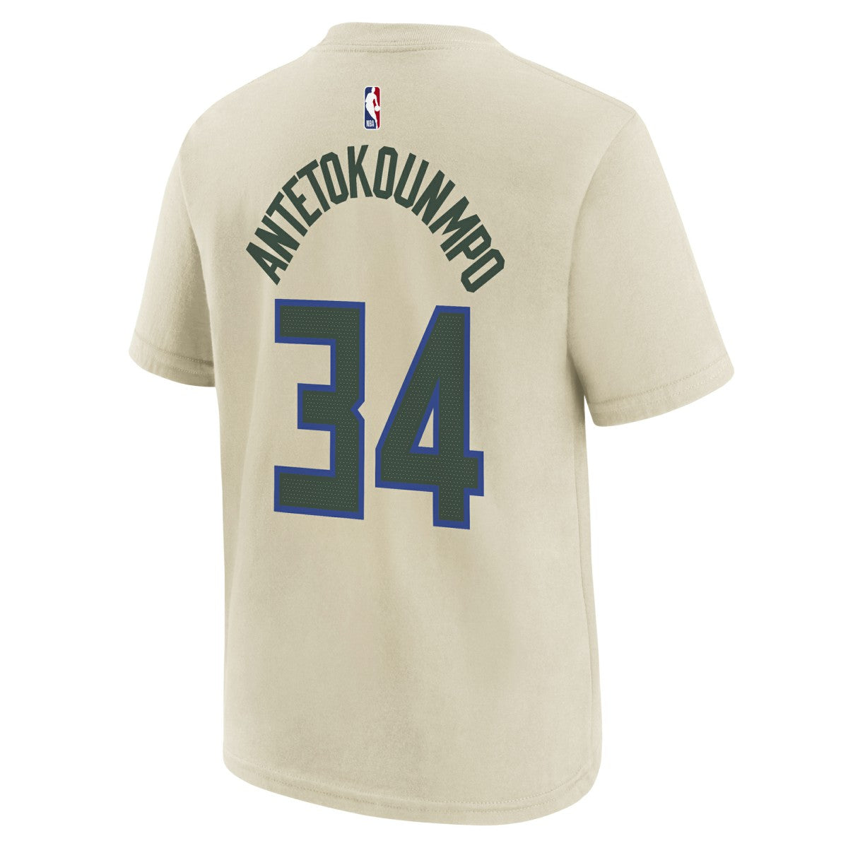 Nike - Giannis Antetokounmpo Milwaukee Bucks Youth 2025/26 City Edition Name & Number T-Shirt - Cream