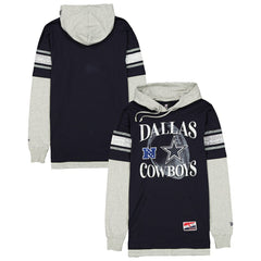 Dallas Cowboys New Era Twofer Layered Long Sleeve Hoodie T-Shirt Navy - NFL