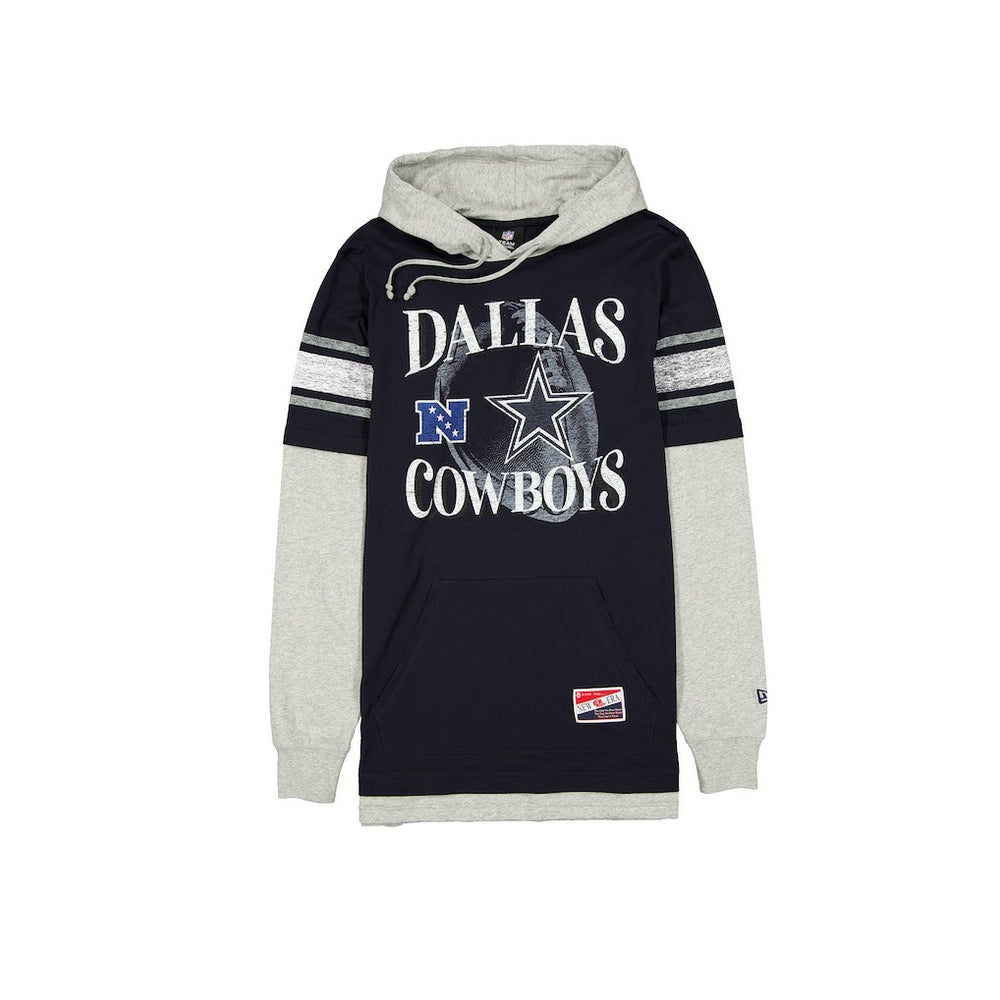 Dallas Cowboys New Era Twofer Layered Long Sleeve Hoodie T-Shirt Navy - NFL