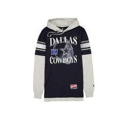 Dallas Cowboys New Era Twofer Layered Long Sleeve Hoodie T-Shirt Navy - NFL