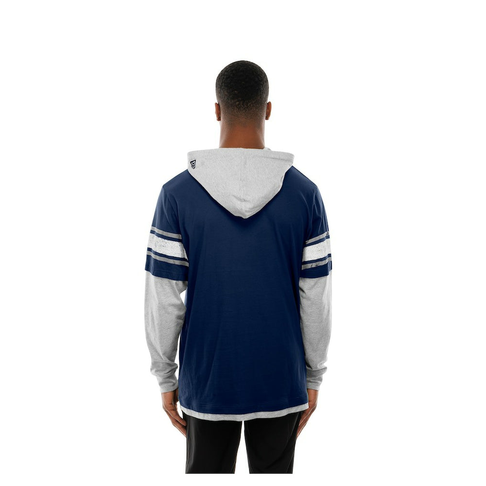 Dallas Cowboys New Era Twofer Layered Long Sleeve Hoodie T-Shirt Navy - NFL