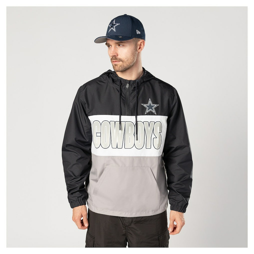 Dallas Cowboys New Era Ripstop Quarter-Zip Hooded Windbreaker Navy - NFL