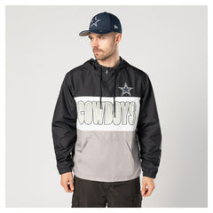 Dallas Cowboys New Era Ripstop Quarter-Zip Hooded Windbreaker Navy - NFL