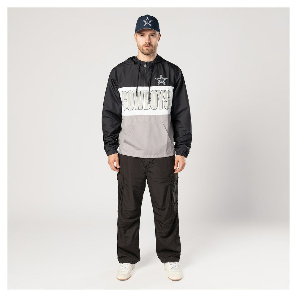 Dallas Cowboys New Era Ripstop Quarter-Zip Hooded Windbreaker Navy - NFL