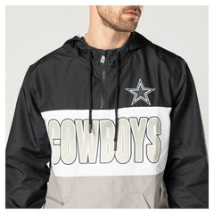Dallas Cowboys New Era Ripstop Quarter-Zip Hooded Windbreaker Navy - NFL