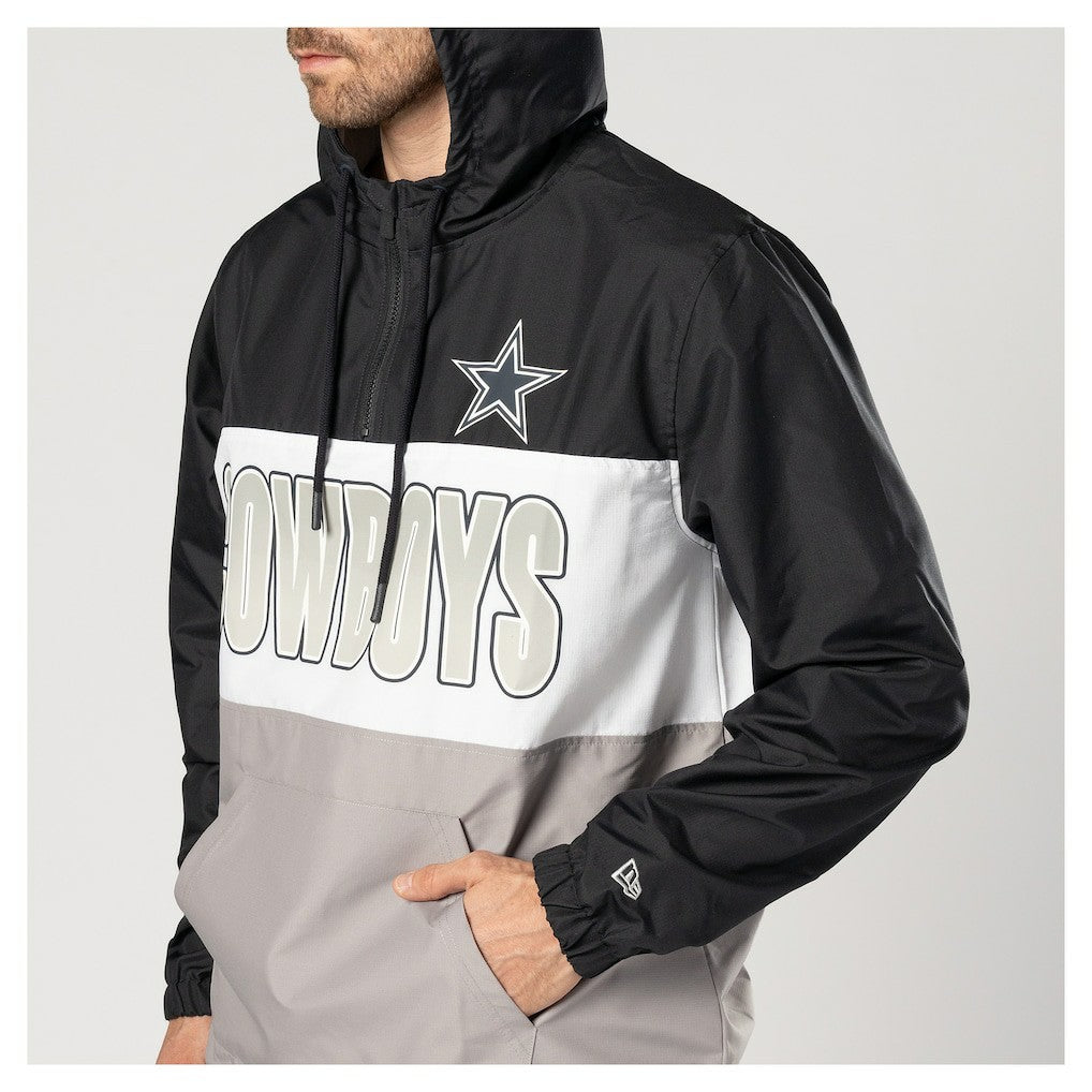 Dallas Cowboys New Era Ripstop Quarter-Zip Hooded Windbreaker Navy - NFL