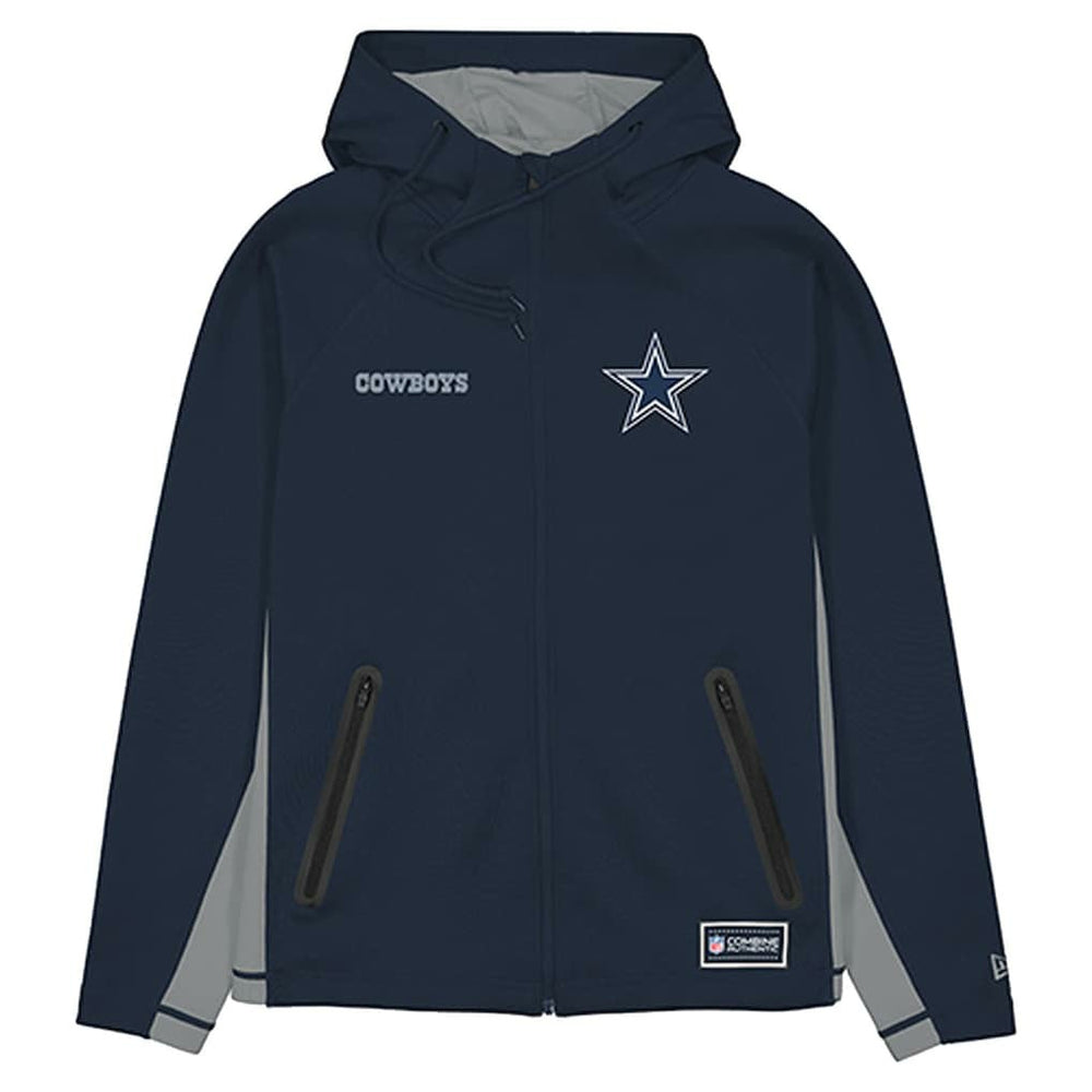 Dallas Cowboys New Era Combine Authentic Raglan Scuba Full-Zip Hoodie Navy - NFL