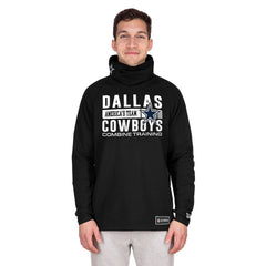 Dallas Cowboys New Era Functional Fandom Balaclava Helmet Stripe Tri-Blend Hoodie Black - NFL
