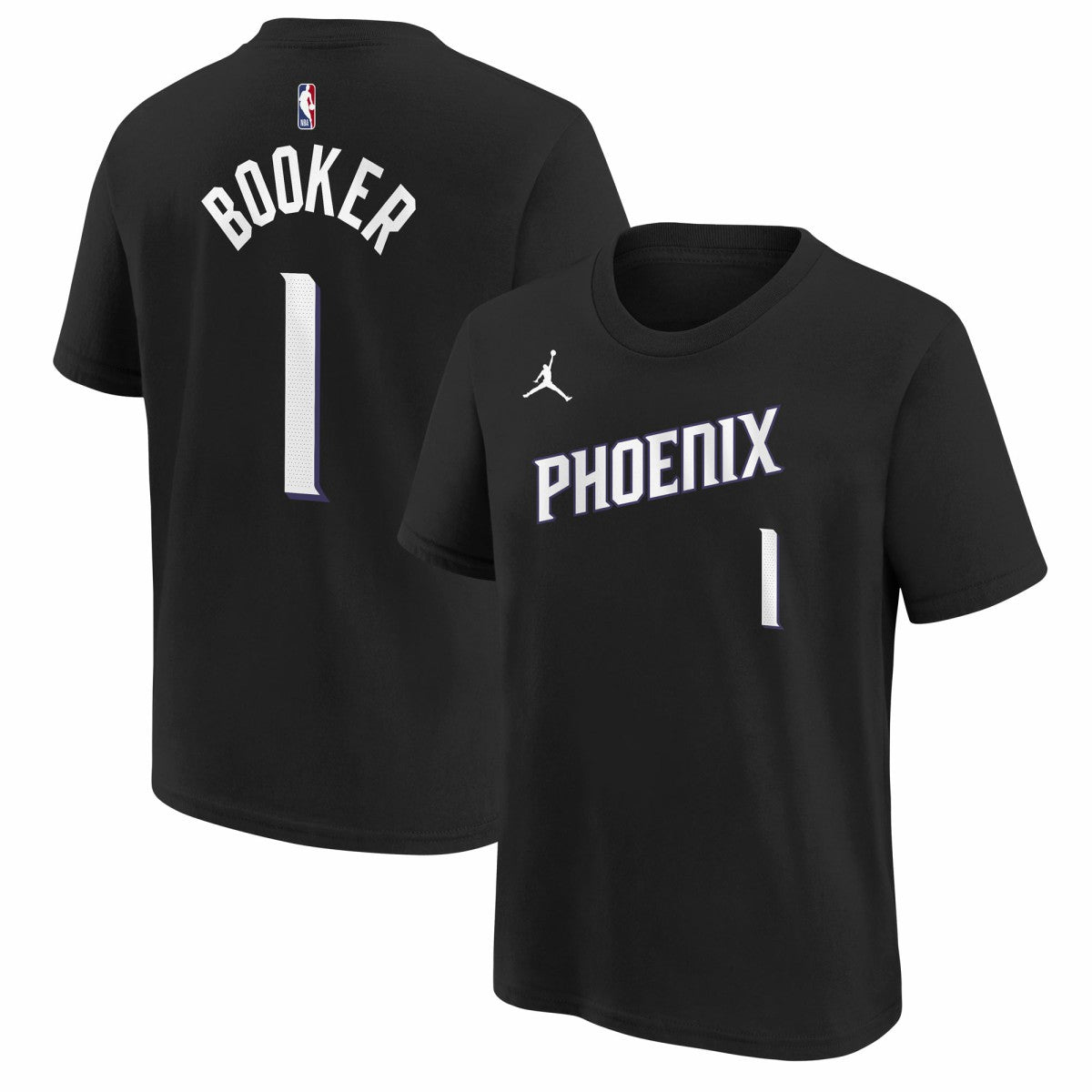 NBA - Devin Booker Phoenix Suns Jordan Brand Youth Statement Edition Name & Number T-Shirt - Black