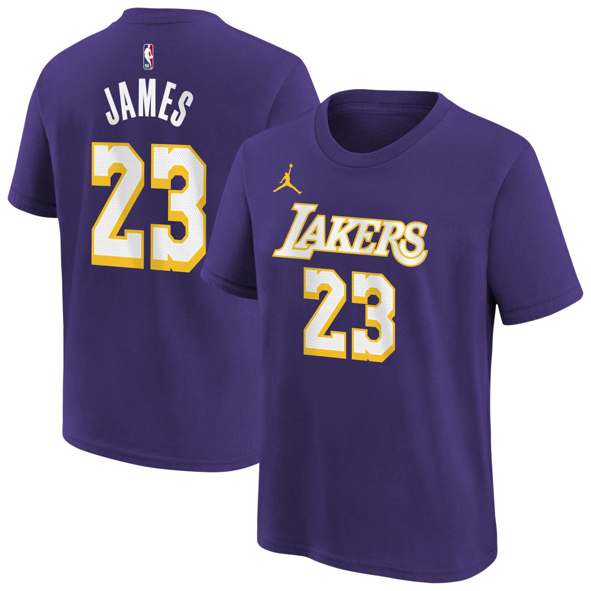 NBA - LeBron James Los Angeles Lakers Jordan Brand Youth Statement Edition Name & Number T-Shirt - Purple
