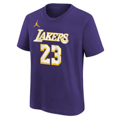 NBA - LeBron James Los Angeles Lakers Jordan Brand Youth Statement Edition Name & Number T-Shirt - Purple
