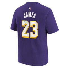 NBA - LeBron James Los Angeles Lakers Jordan Brand Youth Statement Edition Name & Number T-Shirt - Purple