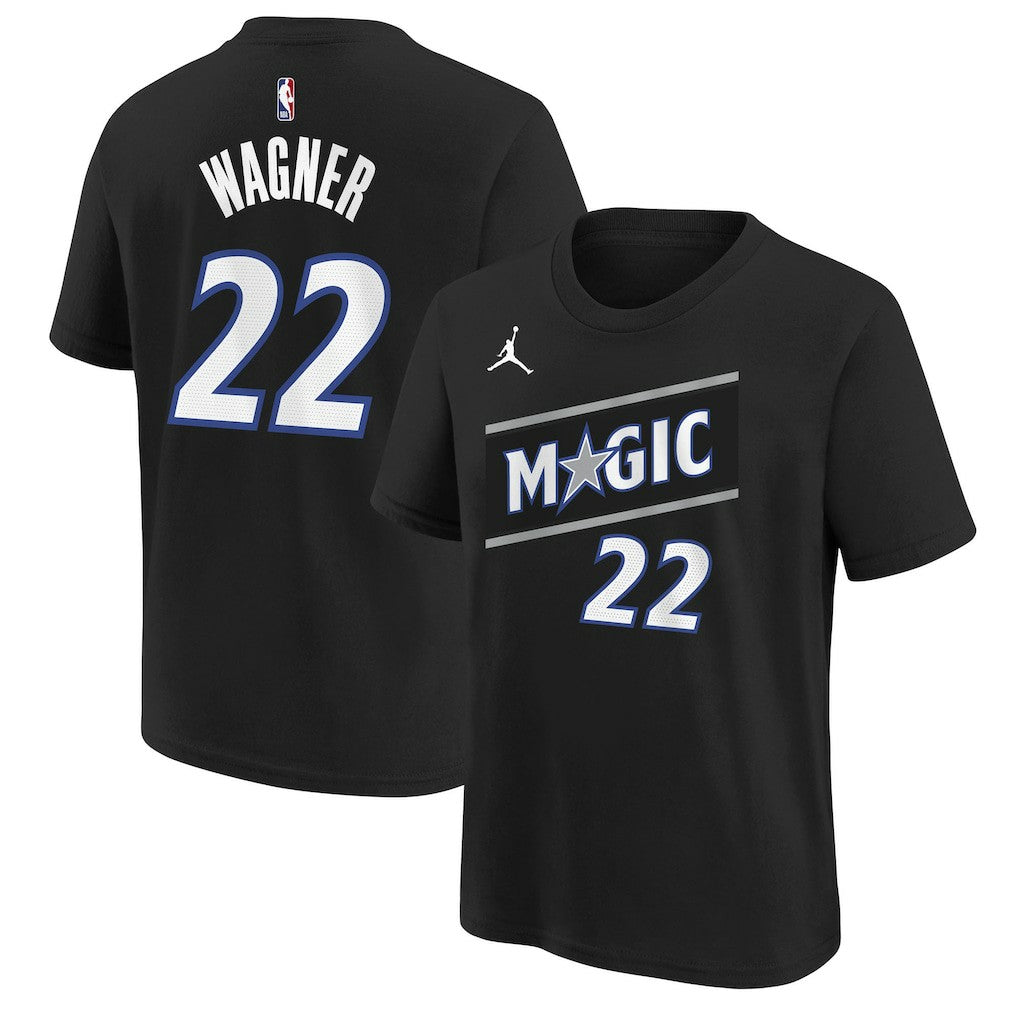 NBA - Franz Wagner Orlando Magic Jordan Brand Youth Statement Edition Name & Number T-Shirt - Black