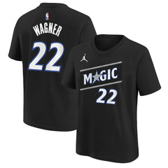 NBA - Franz Wagner Orlando Magic Jordan Brand Youth Statement Edition Name & Number T-Shirt - Black