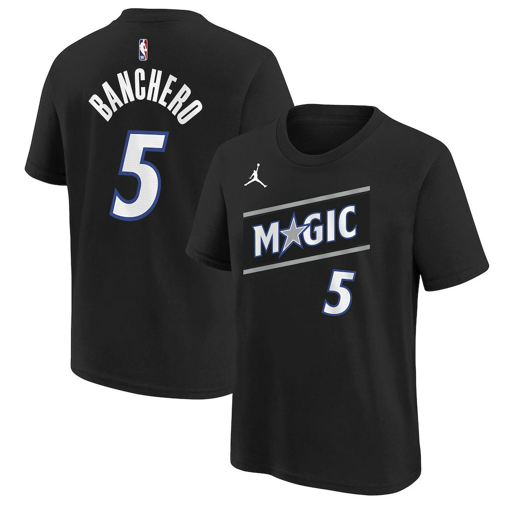 NBA - Paolo Banchero Orlando Magic Jordan Brand Youth Statement Edition Name & Number T-Shirt - Black