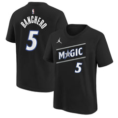 NBA - Paolo Banchero Orlando Magic Jordan Brand Youth Statement Edition Name & Number T-Shirt - Black
