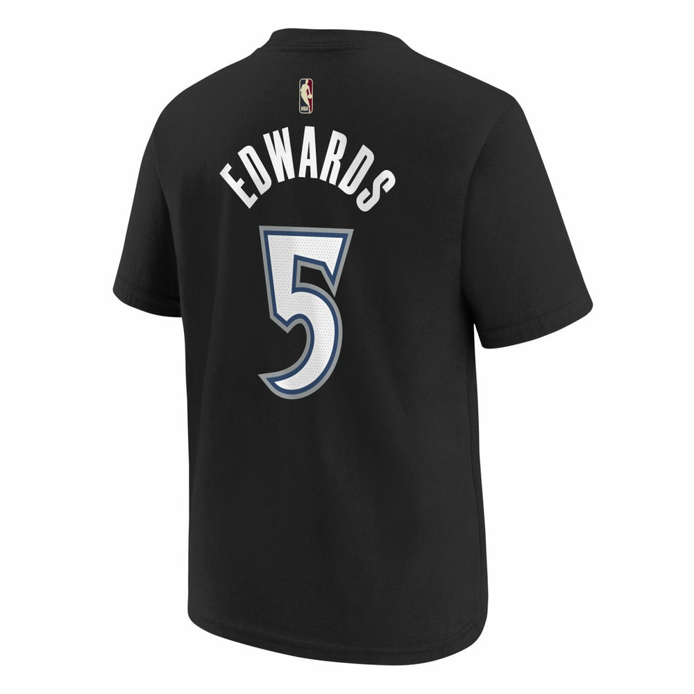 Nike - Anthony Edwards Minnesota Timberwolves Youth Name & Number T-Shirt - Classic Edition - Black