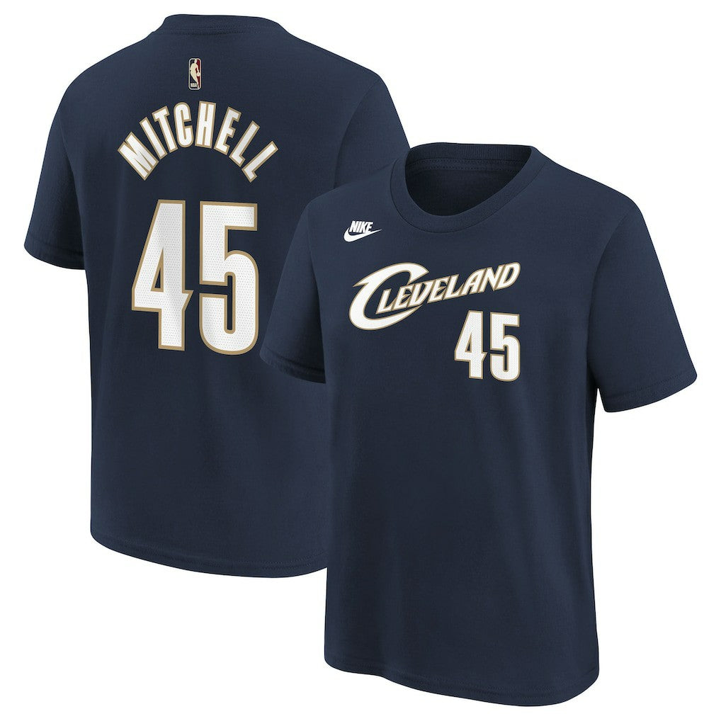 Nike - Donovan Mitchell Cleveland Cavaliers Youth Name & Number T-Shirt - Classic Editi- Navy