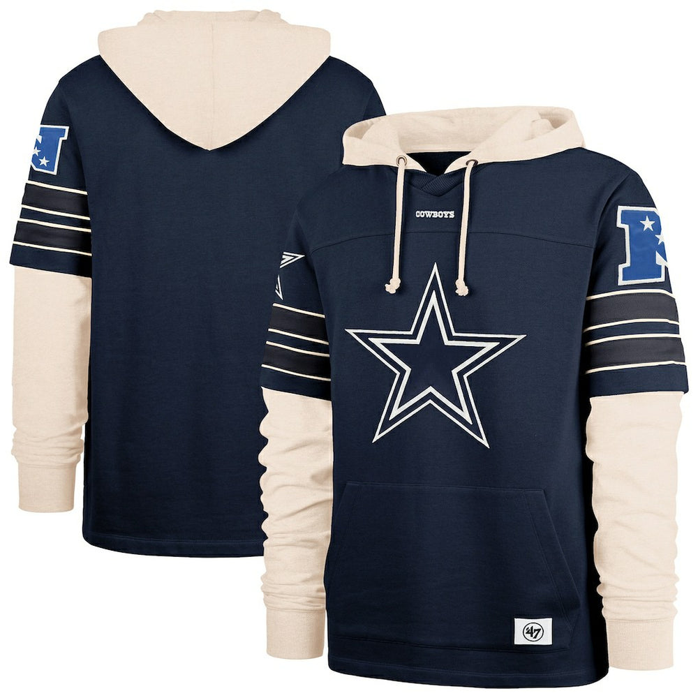 Dallas Cowboys '47 Split Zone Cornerback Duo Hoodie Navy - 47 brand