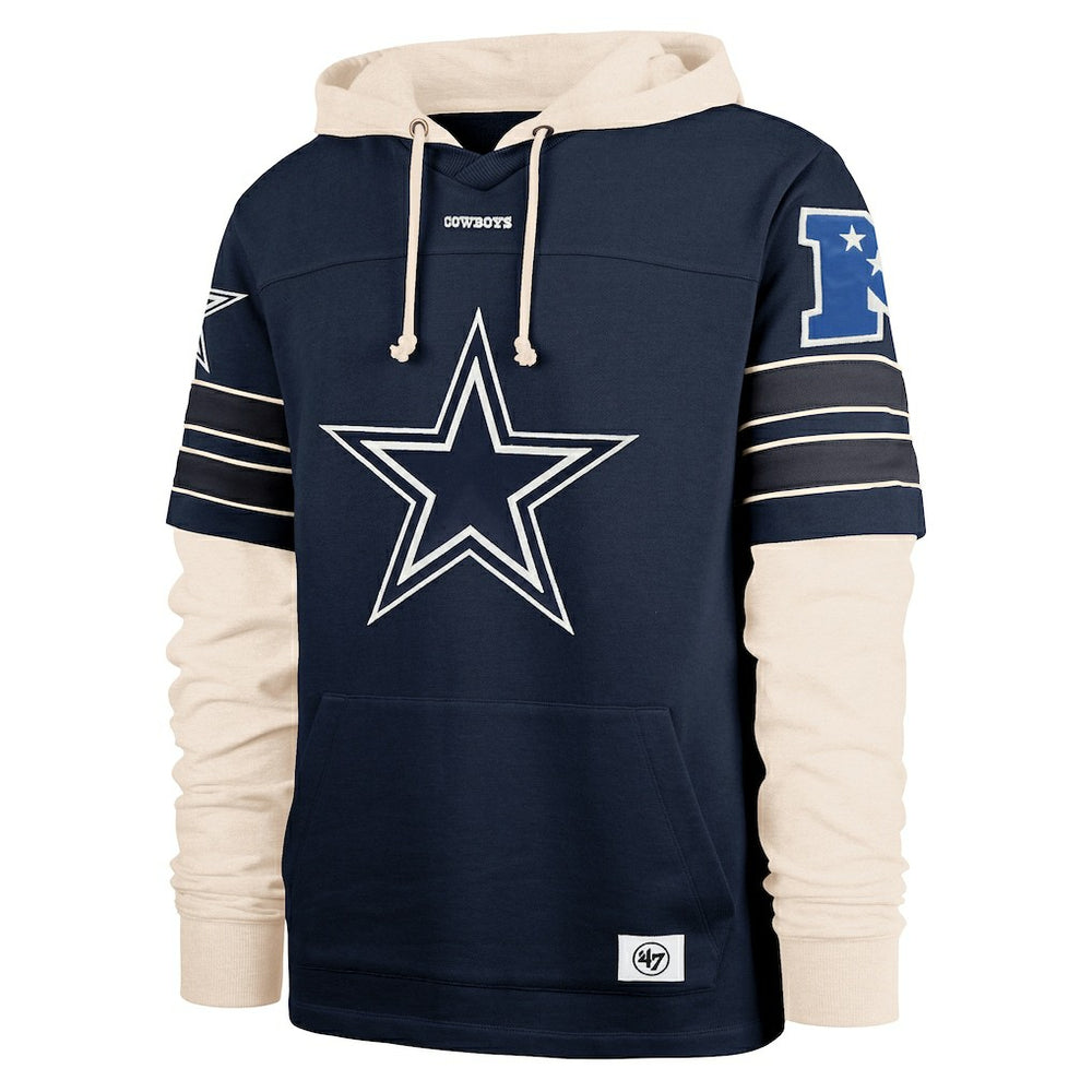 Dallas Cowboys '47 Split Zone Cornerback Duo Hoodie Navy - 47 brand