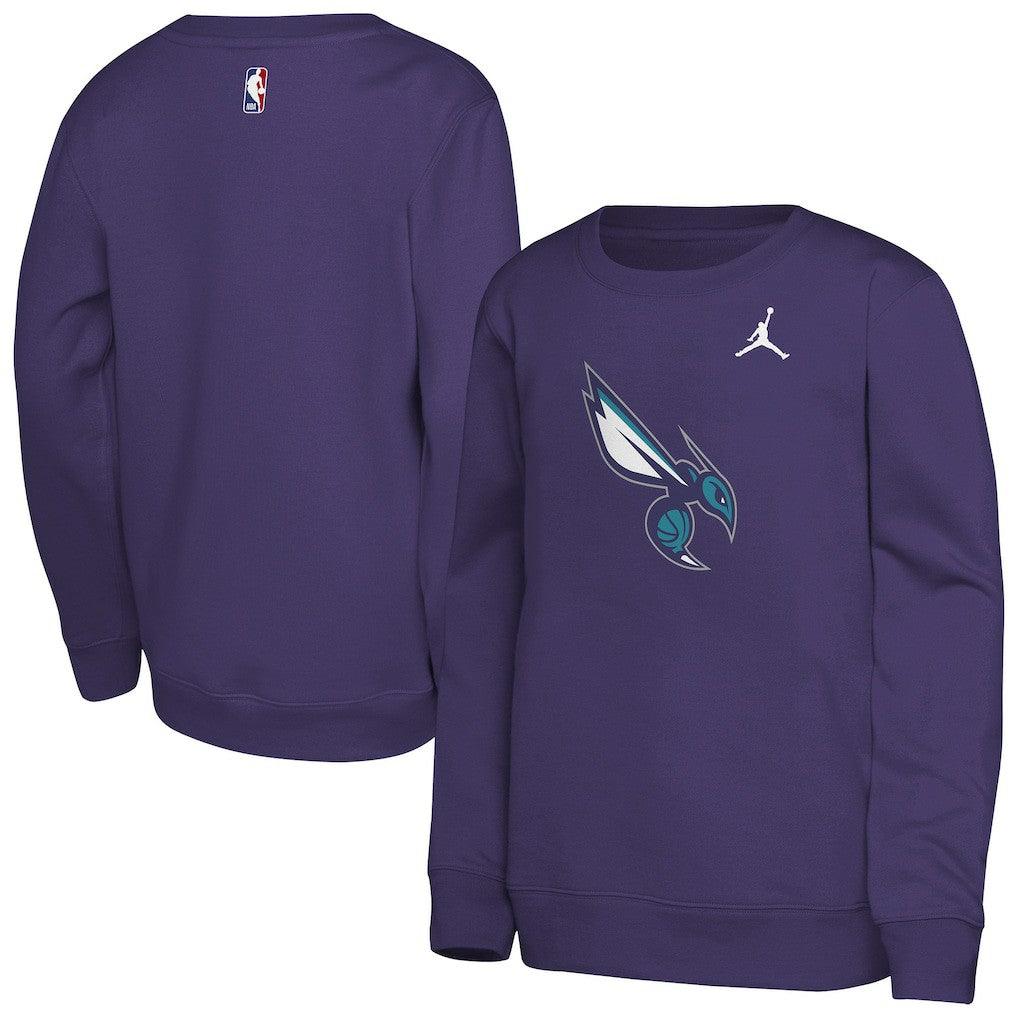 NBA - Charlotte Hornets Jordan Brand Youth Courtside Statement Edition Sweatshirt - Purple
