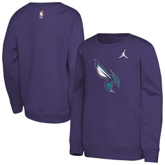 NBA - Charlotte Hornets Jordan Brand Youth Courtside Statement Edition Sweatshirt - Purple