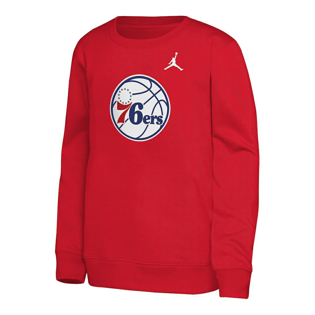 NBA - Philadelphia 76ers Jordan Brand Youth Courtside Statement Edition Sweatshirt - Red