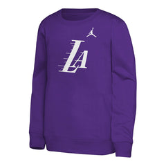 NBA - Los Angeles Lakers Jordan Brand Youth Courtside Statement Edition Sweatshirt - Purple