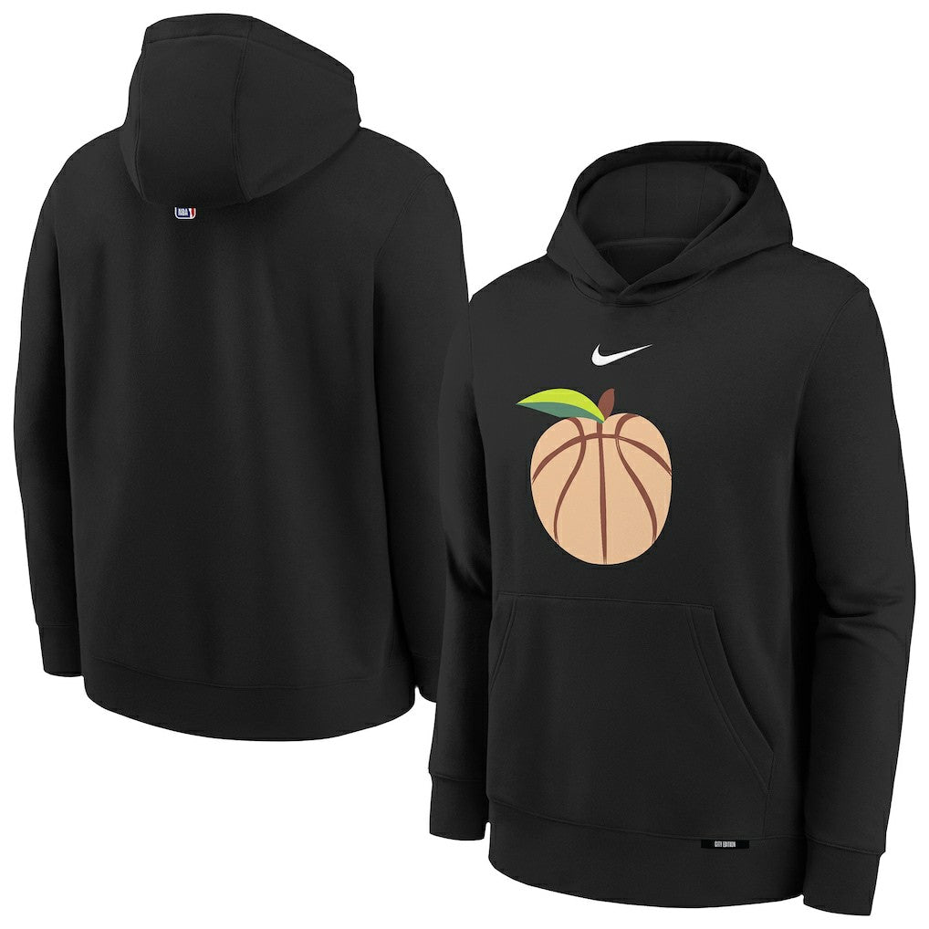 Nike - Atlanta Hawks Youth 2025/26 City Edition Club Fleece Pullover Hoodie - Black