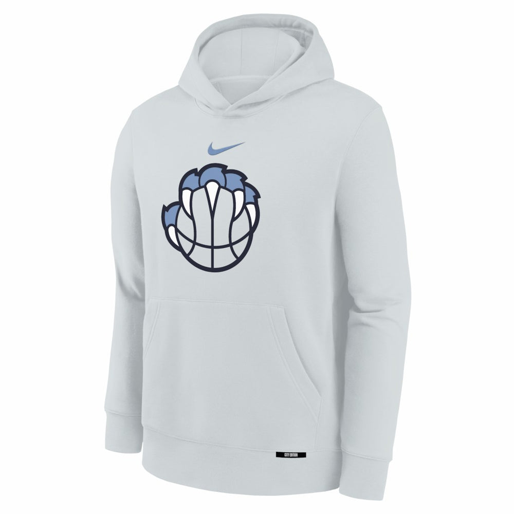 Nike - Memphis Grizzlies Youth 2025/26 City Edition Club Fleece Pullover Hoodie - Silver