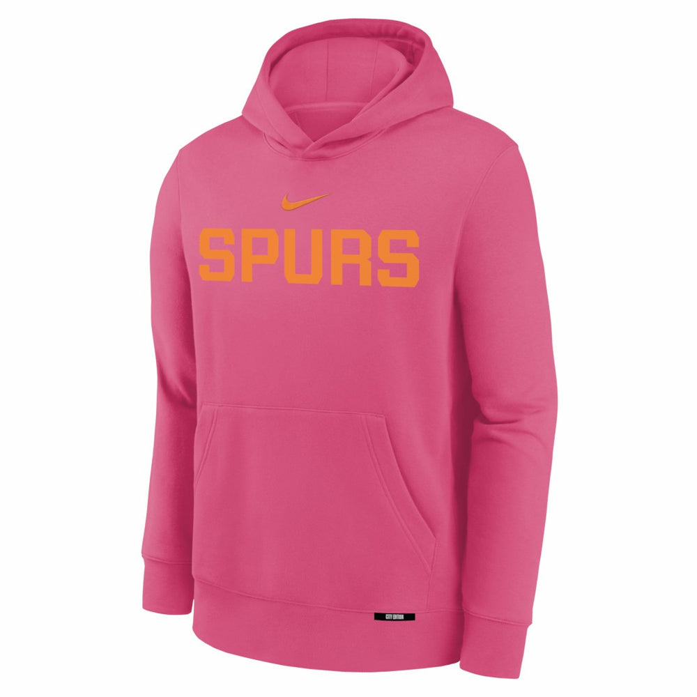 Nike - San Antonio Spurs Youth 2025/26 City Edition Club Fleece Pullover Hoodie - Pink