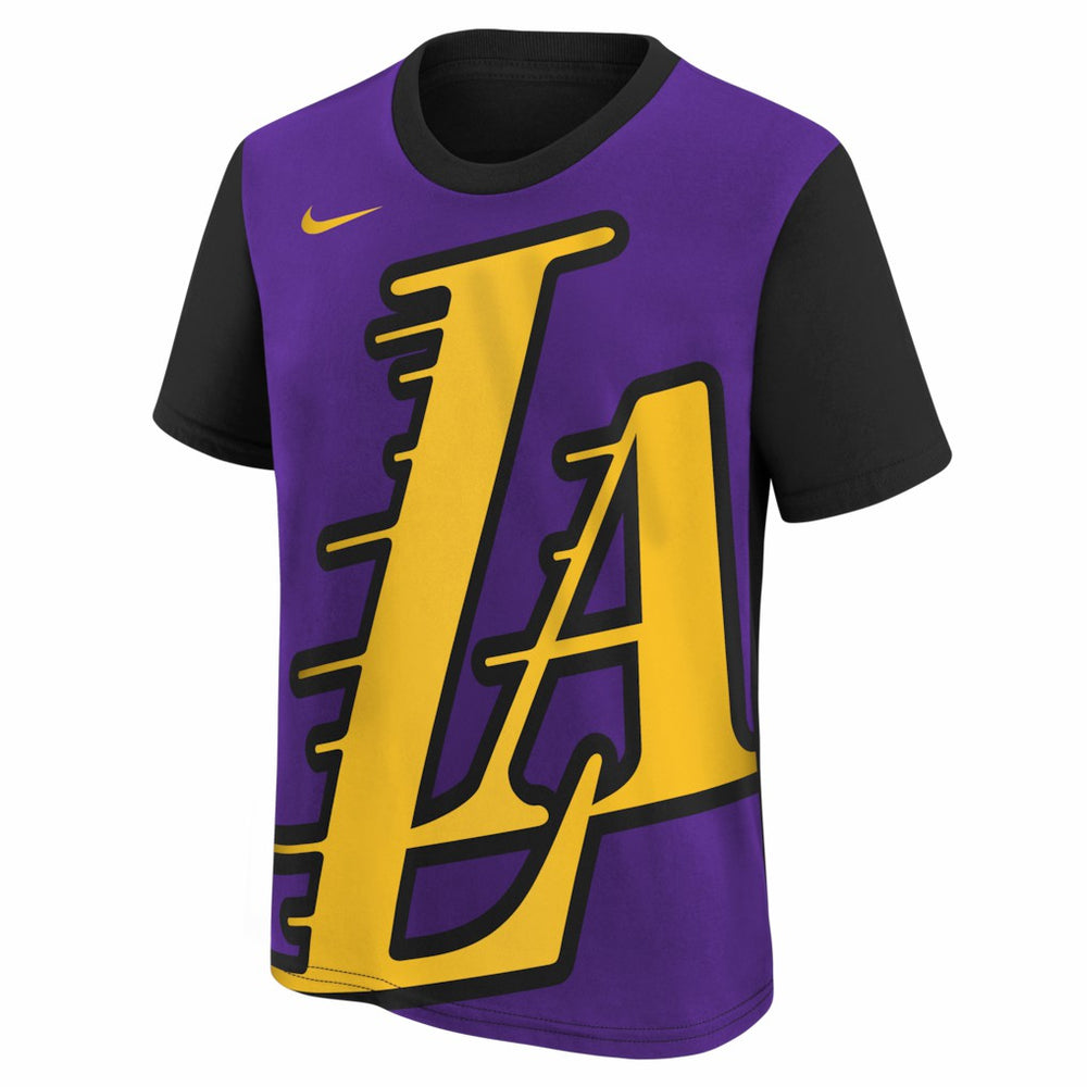 Nike - Los Angeles Lakers Youth 2025/26 City Edition Max90 T-Shirt - Purple/Black