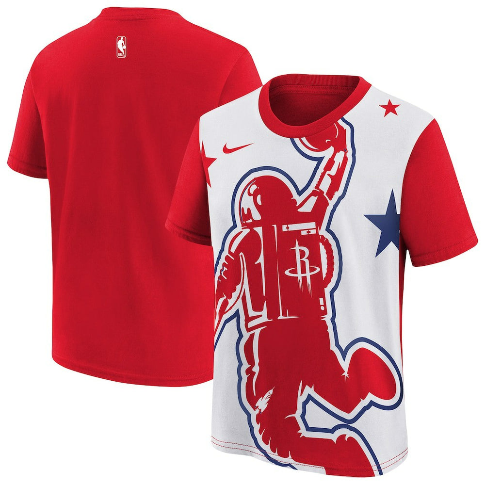 Nike - Houston Rockets Youth 2025/26 City Edition Max90 T-Shirt - Red/White