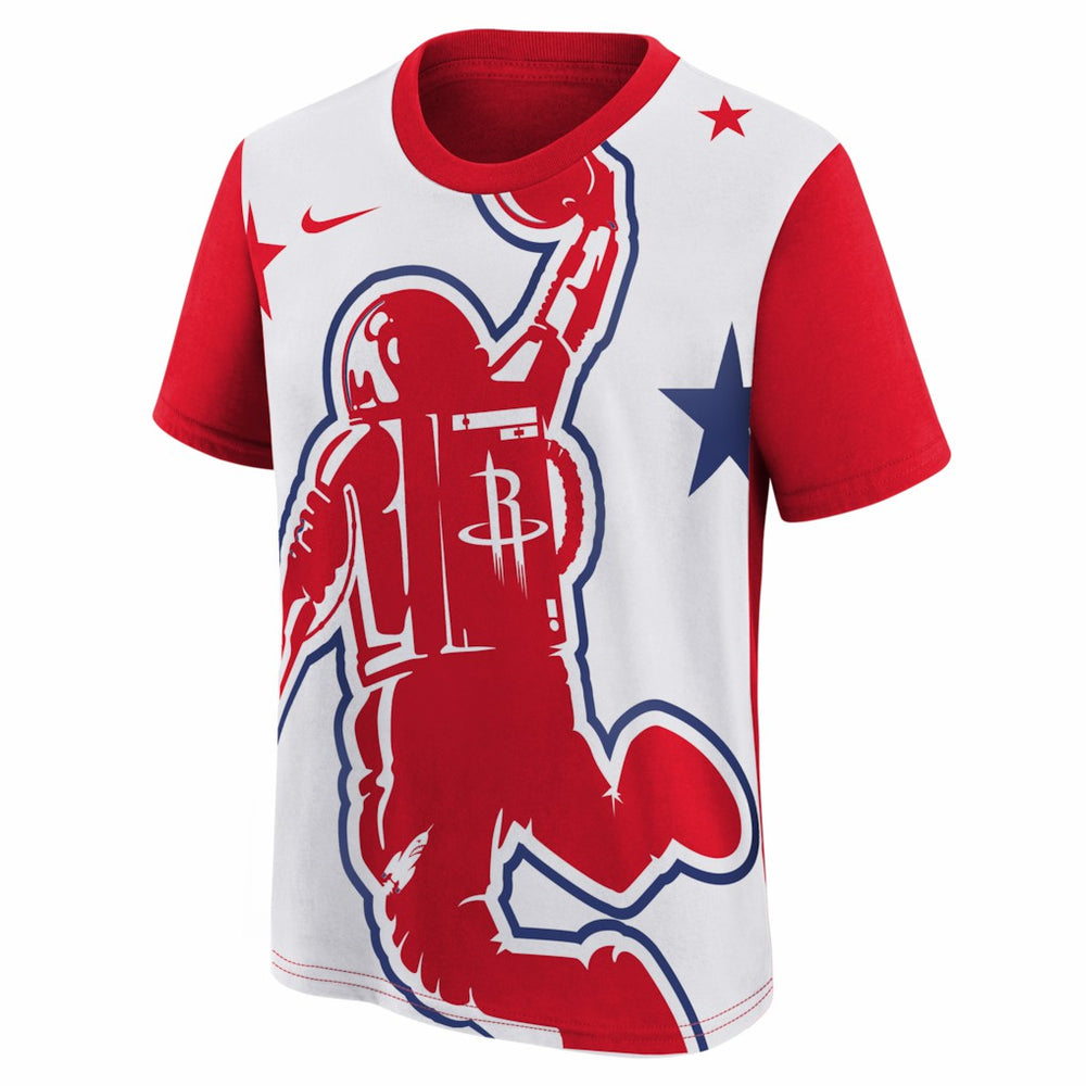 Nike - Houston Rockets Youth 2025/26 City Edition Max90 T-Shirt - Red/White