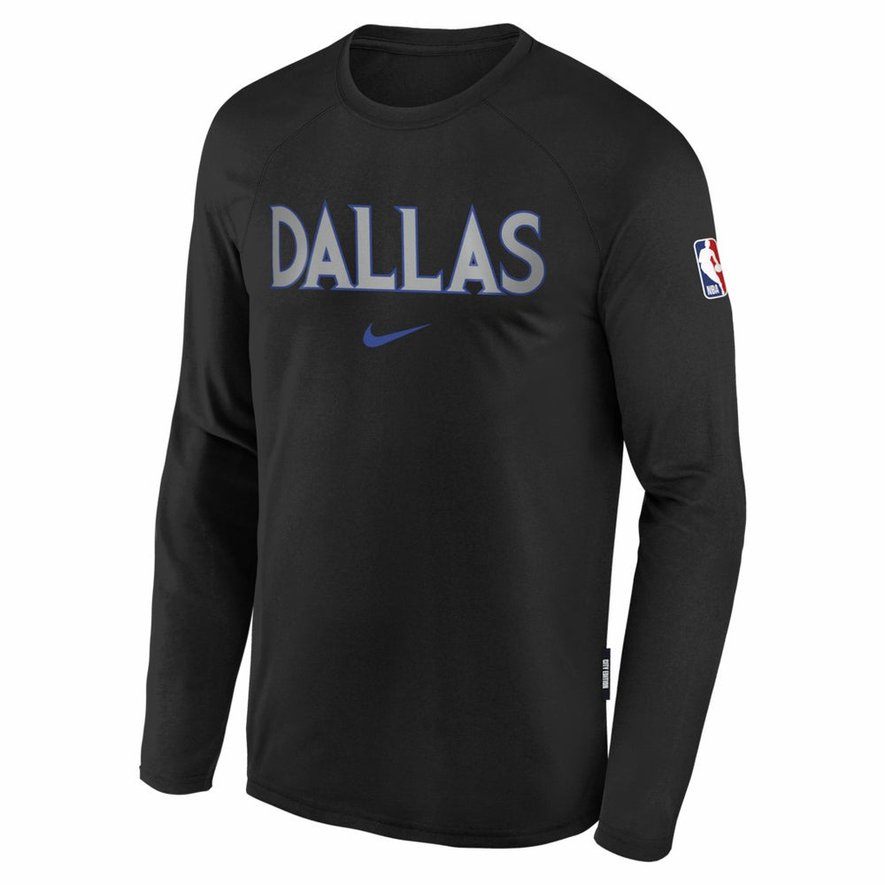 Nike - Dallas Mavericks Youth 2025/26 City Edition Dri-Fit Long Sleeve Game Top - Black