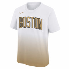 Nike - Boston Celtics Youth 2025/26 City Edition Max90 T-Shirt - White/Gold
