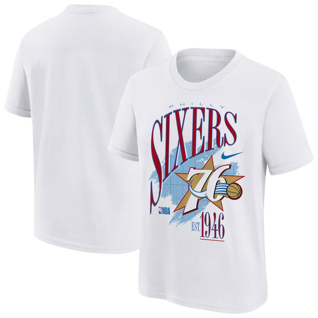 Nike - Philadelphia 76ers Youth Hardwood Classics Champs Max90 T-Shirt - White