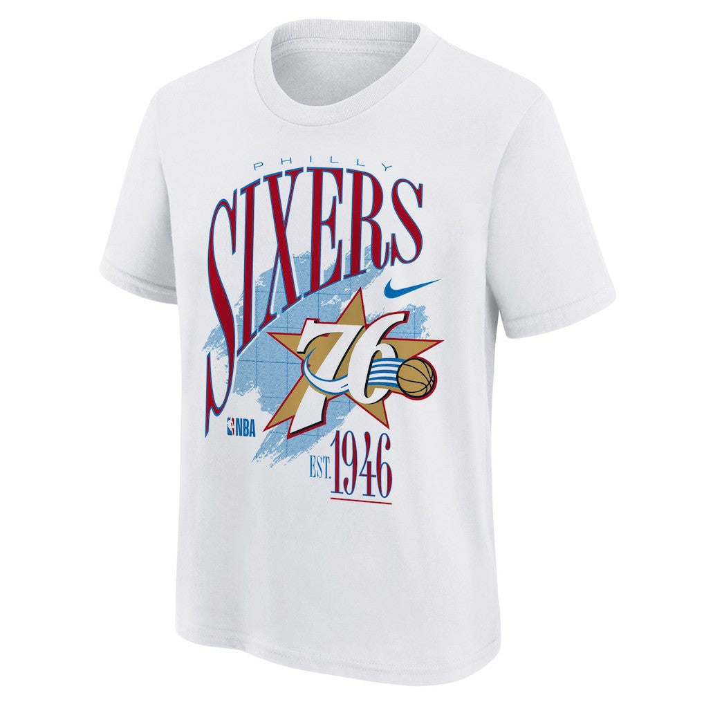 Nike - Philadelphia 76ers Youth Hardwood Classics Champs Max90 T-Shirt - White