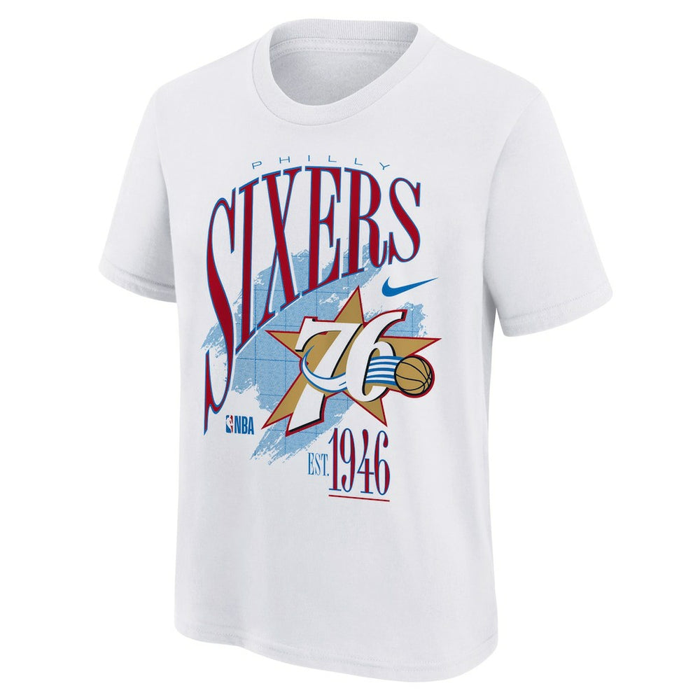 Nike - Philadelphia 76ers Youth Hardwood Classics Champs Max90 T-Shirt - White
