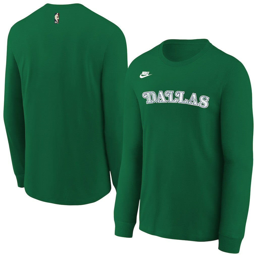 Nike - Dallas Mavericks Youth Hardwood Classics Essential Logo Max90 Long Sleeve T-Shirt - Green