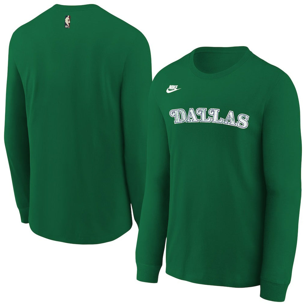 Nike - Dallas Mavericks Youth Hardwood Classics Essential Logo Max90 Long Sleeve T-Shirt - Green