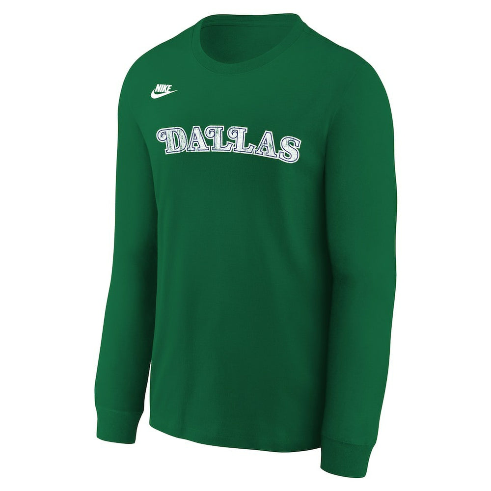 Nike - Dallas Mavericks Youth Hardwood Classics Essential Logo Max90 Long Sleeve T-Shirt - Green