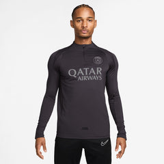 Nike Paris Saint-Germain Strike Drill Quarter-Zip Long Sleeve Dri-FIT Top - Anthracite