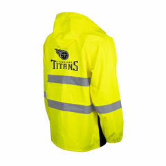 Tennessee Titans Hi-Vis Safety Waterproof Rainshell Full-Zip Hooded Jacket Yellow - NFL