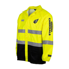 Arizona Cardinals Hi-Vis Safety Waterproof Rainshell Full-Zip Hooded Jacket Yellow - NFL