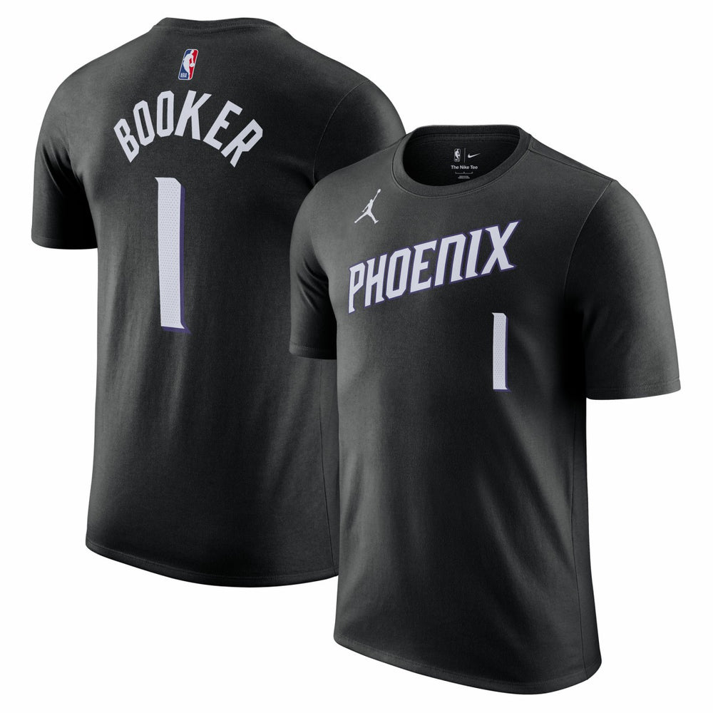 NBA - Devin Booker Phoenix Suns Jordan Brand Unisex Name & Number T-Shirt - Statement Edition - Black