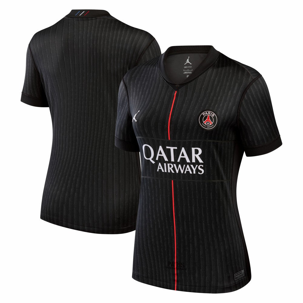 Jordan Paris Saint-Germain Jordan Brand Women's 2025/26 Fourth Replica Jerseys - Black