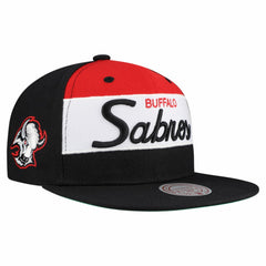 Buffalo Sabres - Mitchell & Ness Retro Script Colorblock Snapback Hat Black